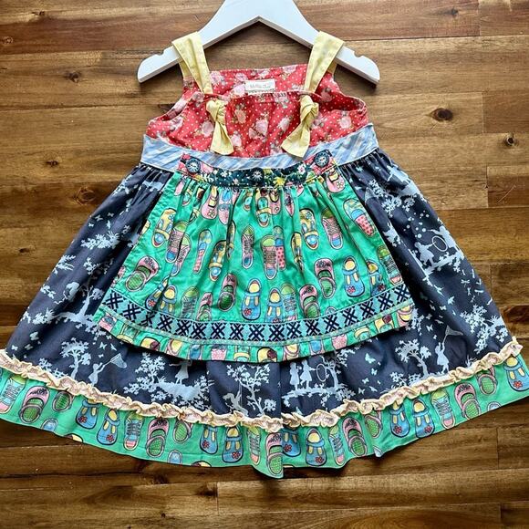 Matilda Jane Hello Lovely! Gelato Knot Sleeveless Dress Floral Red Blue Green 4 - Picture 2 of 6